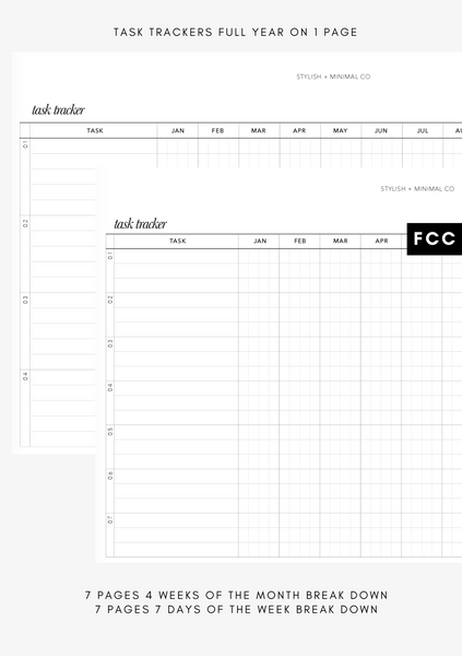 task trackers YO1P Printed Inserts