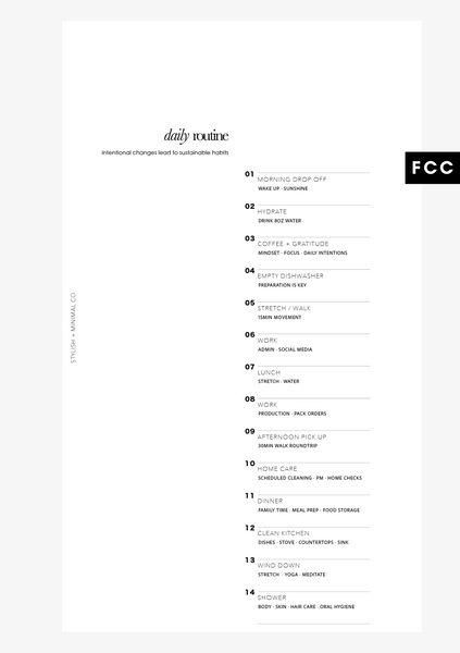 custom daily routine minimal dashboard