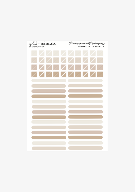 summer latte transparent shapes