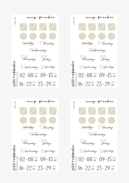 monthly inspo sticker sheet set of 4