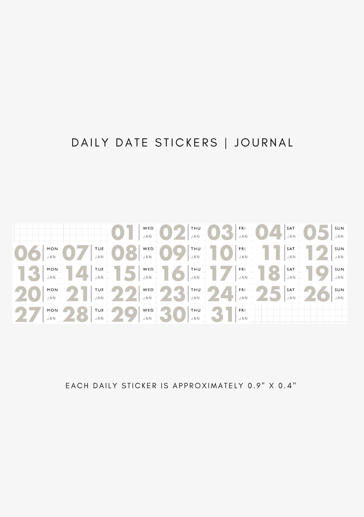 dated daily journal stickers (365)