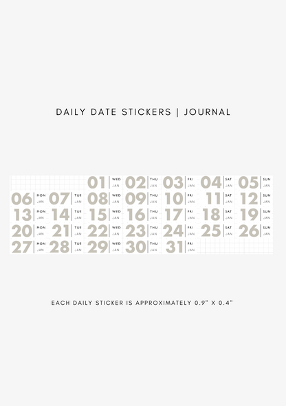 dated daily journal stickers (365)