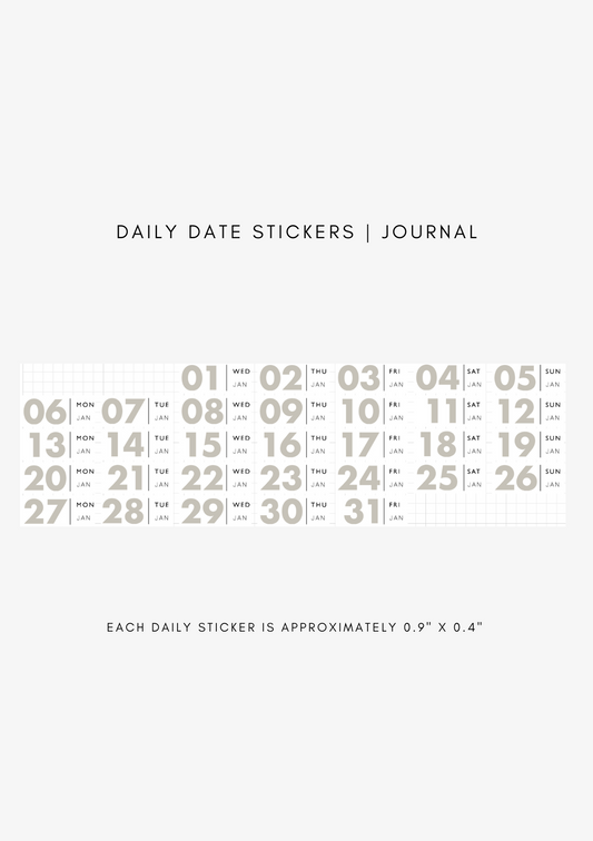 dated daily journal stickers (365)