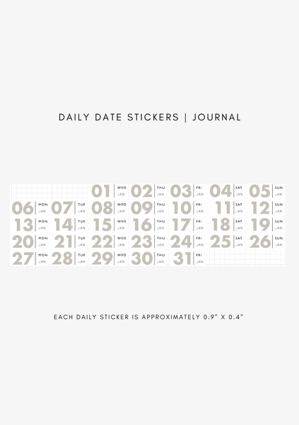 dated daily journaling stickers (365)