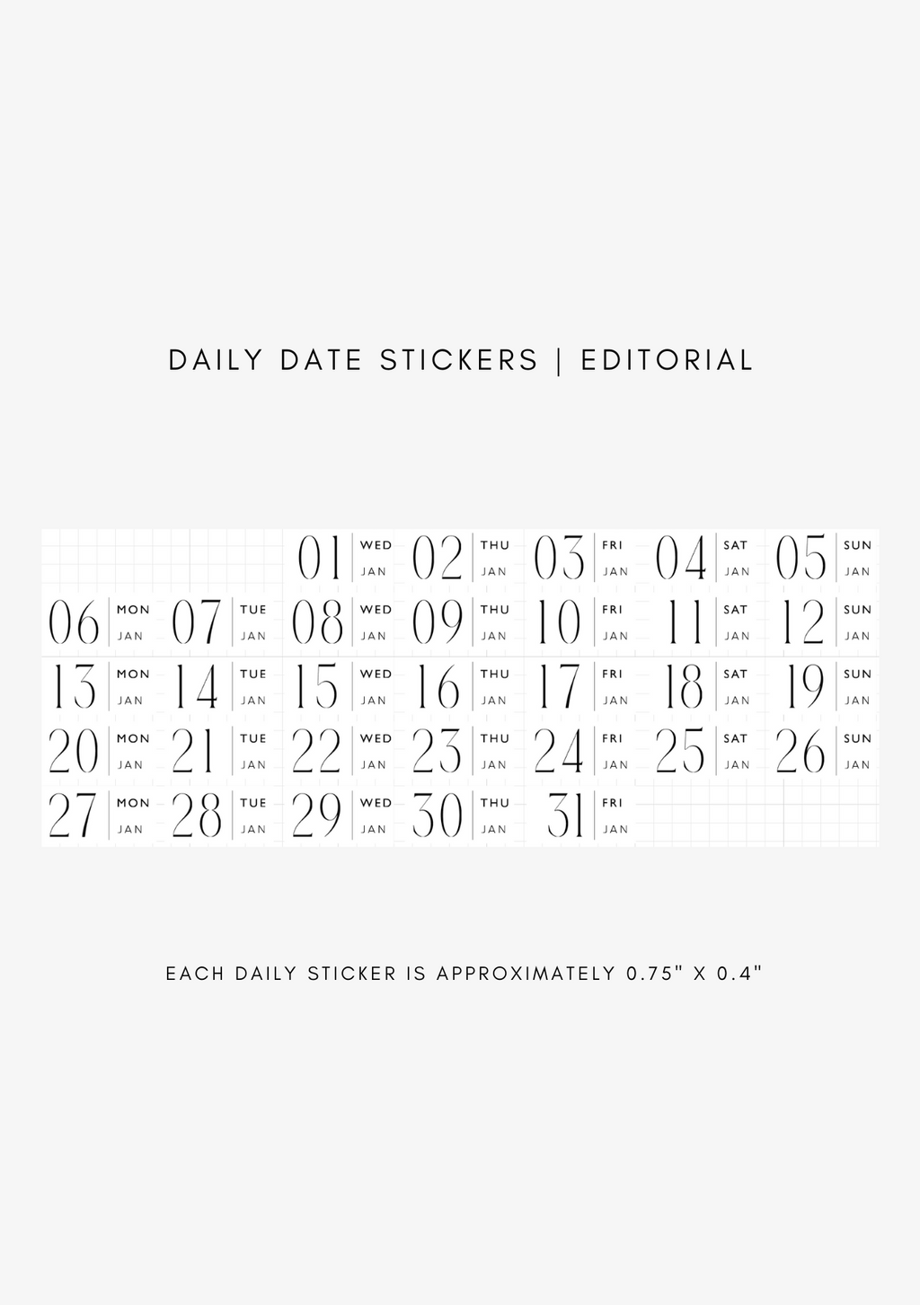 editorial dated daily stickers (365)