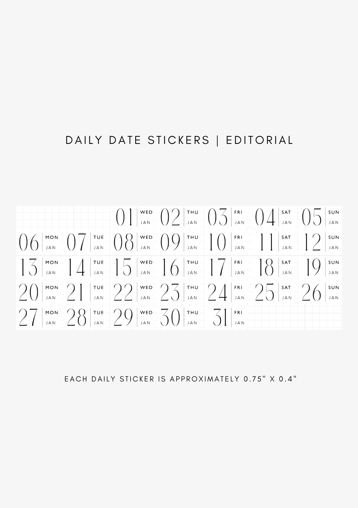 editorial dated daily stickers (365)