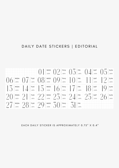 editorial dated daily stickers (365)
