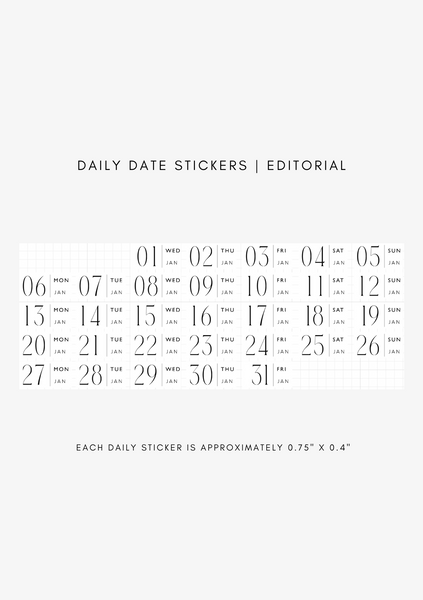 dated daily journaling stickers (365)