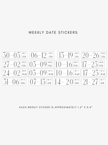 2025 dated weekly journaling stickers - mon start