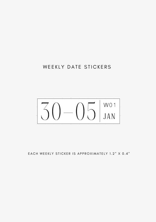 2026 dated weekly journaling stickers - mon start