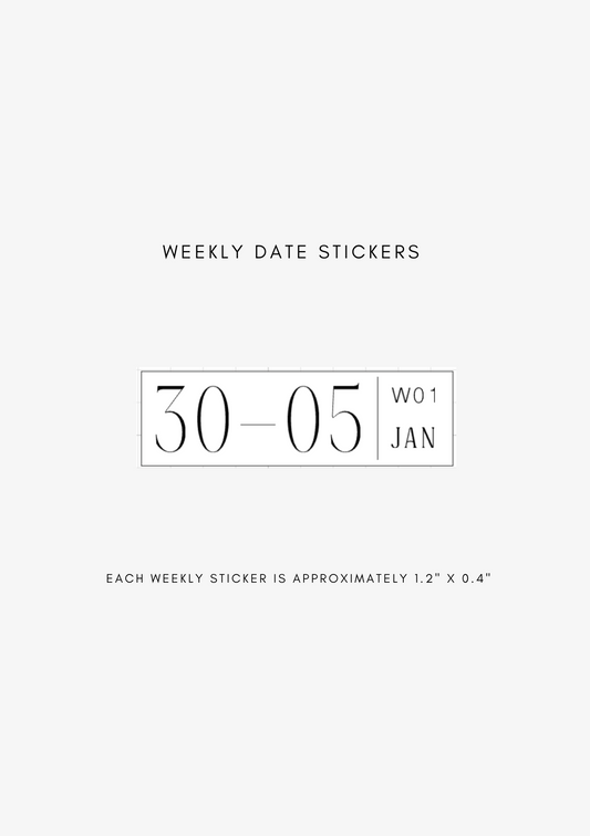 2026 dated weekly journaling stickers - mon start
