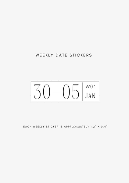 2025 dated weekly journaling stickers - mon start