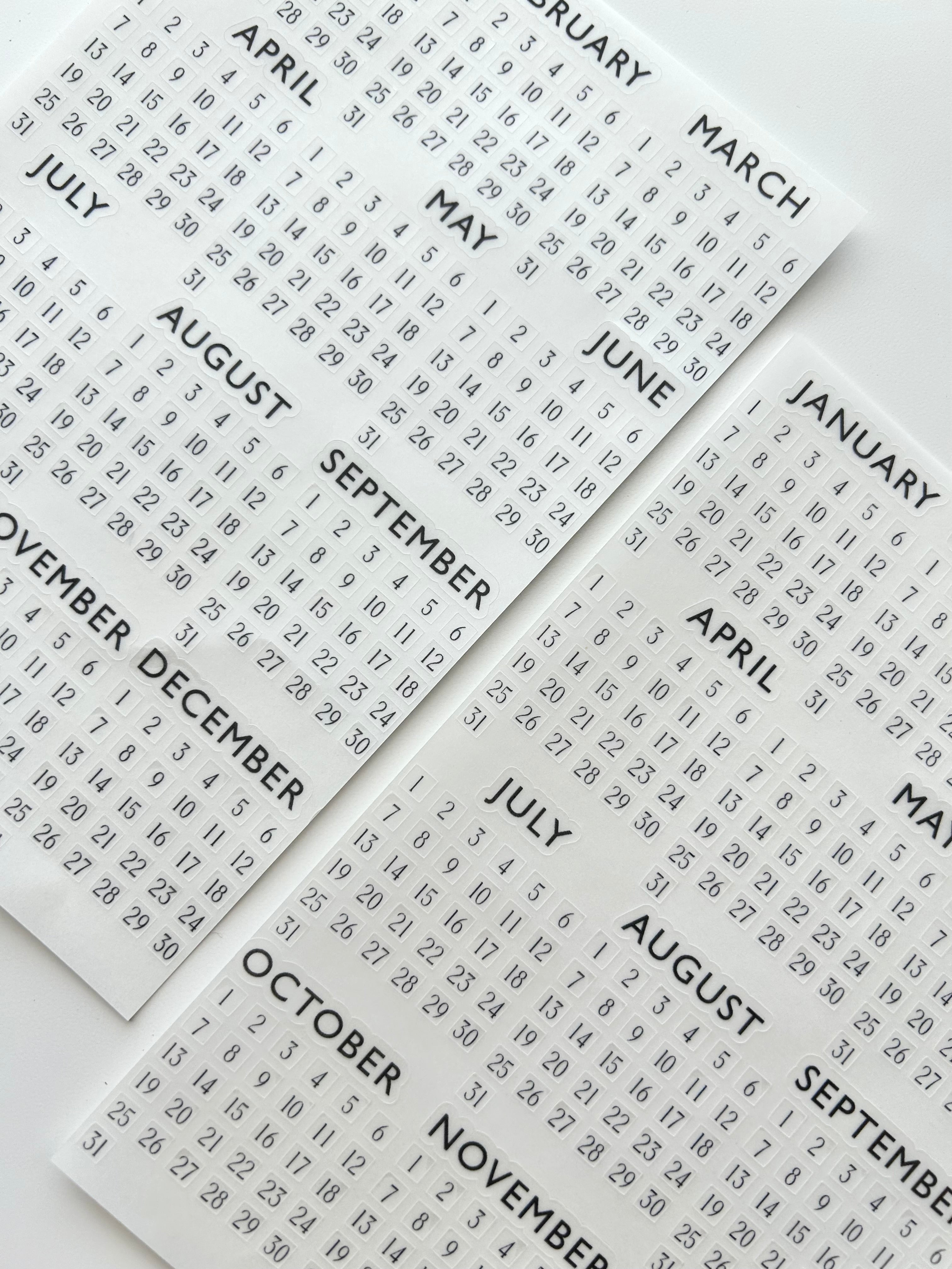 UNdated monthlies kit - 4mm squares