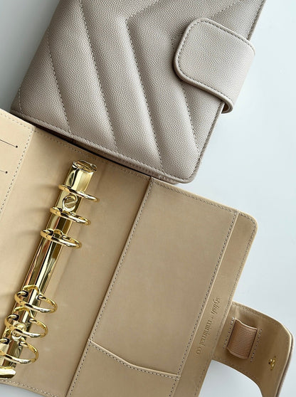 GLITCH beige caviar/suede PE/FCC planner - ALL SALES ARE FINAL