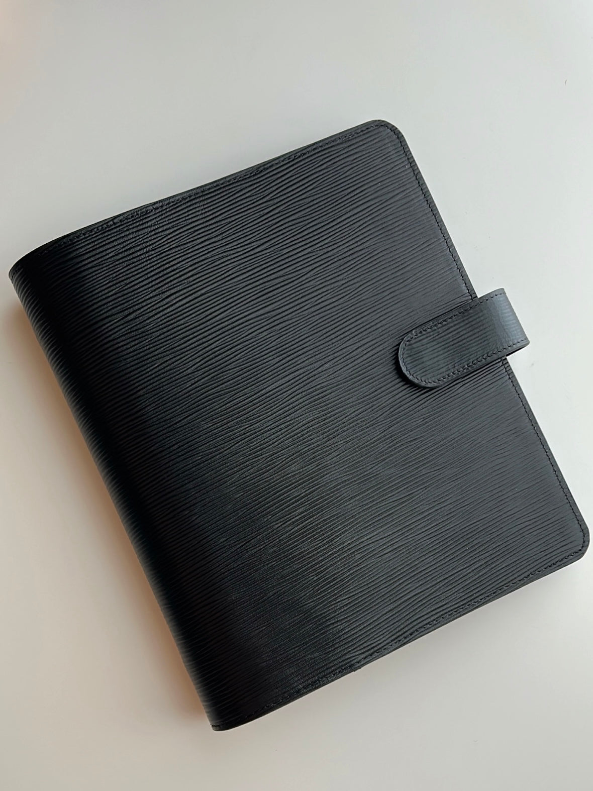 black A5 30mm rings - epi/saffiano genuine leather