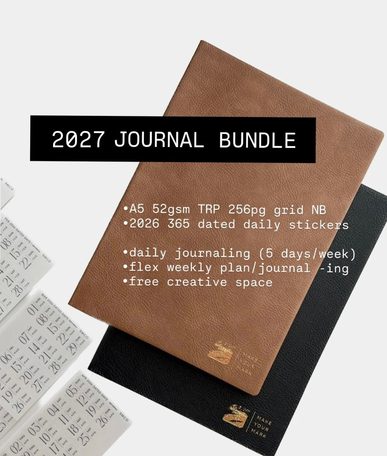 A5 TRP flex grid notebook with 2027 (365) dated stickers