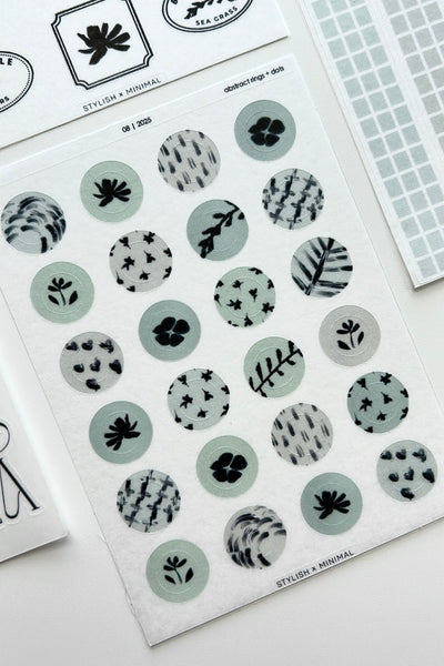 isla abstract rings + dots stickers