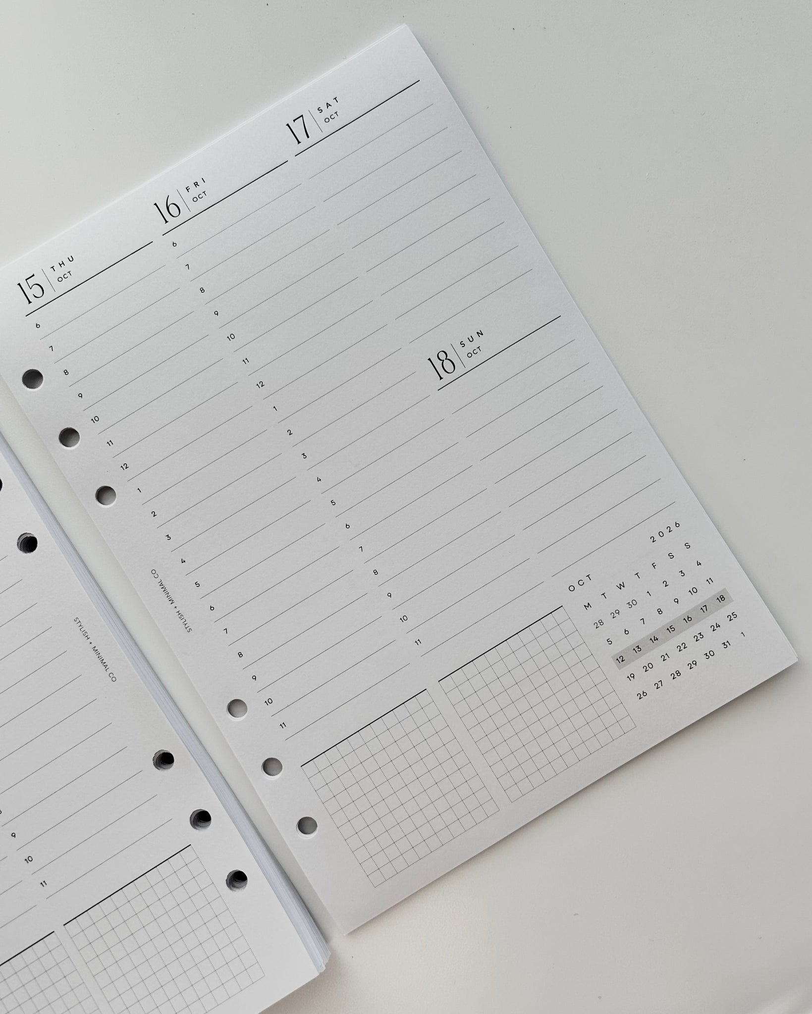 2026 vertical lined timeline Weekly DATED