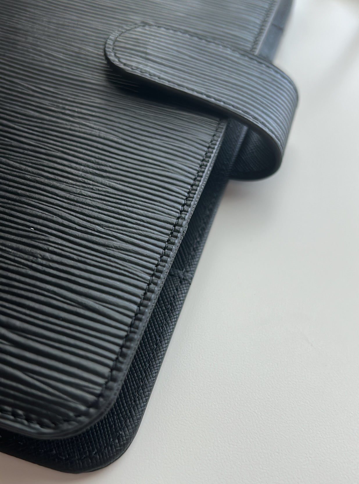 black A5 30mm rings - epi/saffiano genuine leather