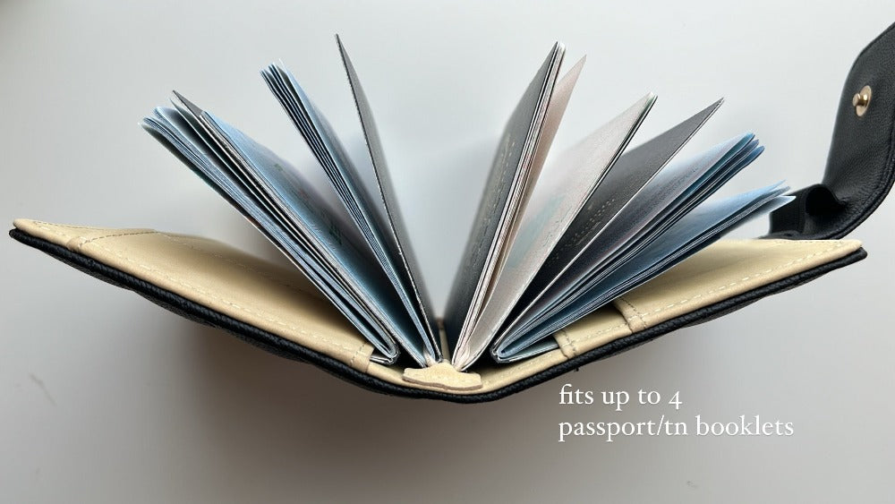 GLITCH black/beige quilted caviar passport TN - ALL SALES FINAL