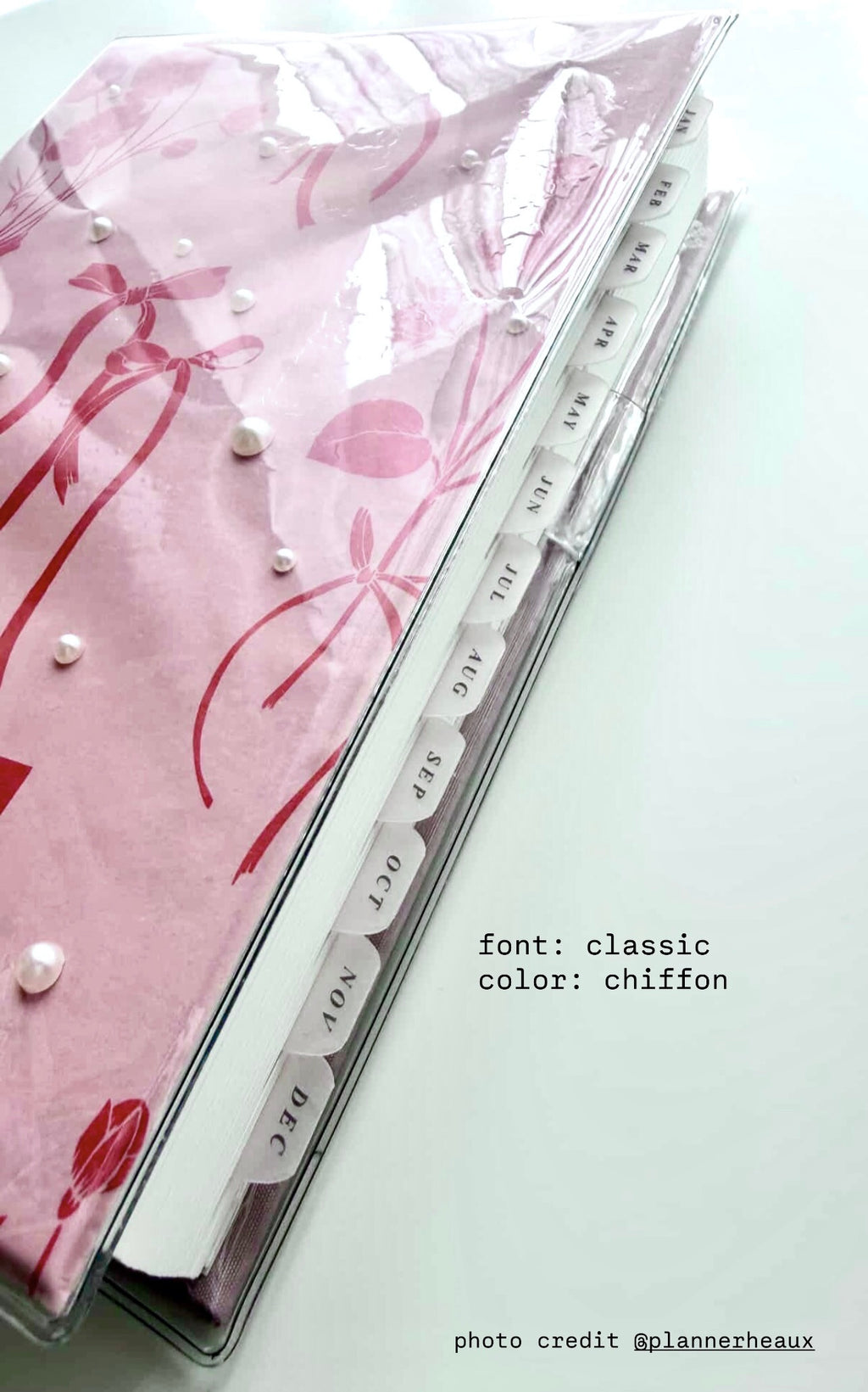 B6 plastic index tabs - months abbreviated