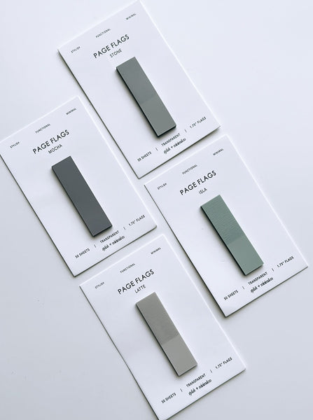 Stone transparent page flags