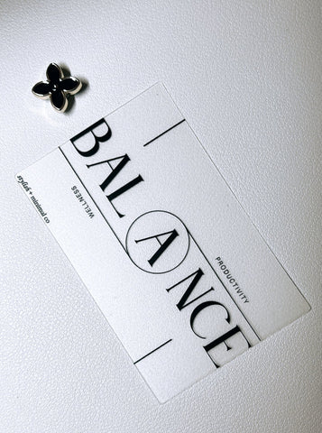 balance frosted plastic deco card