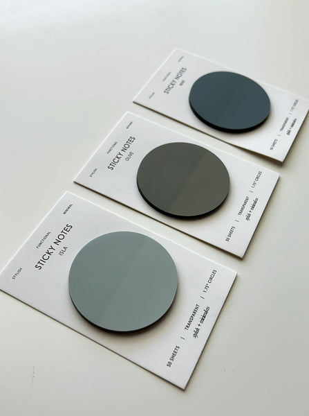 Olive circle transparent sticky notes