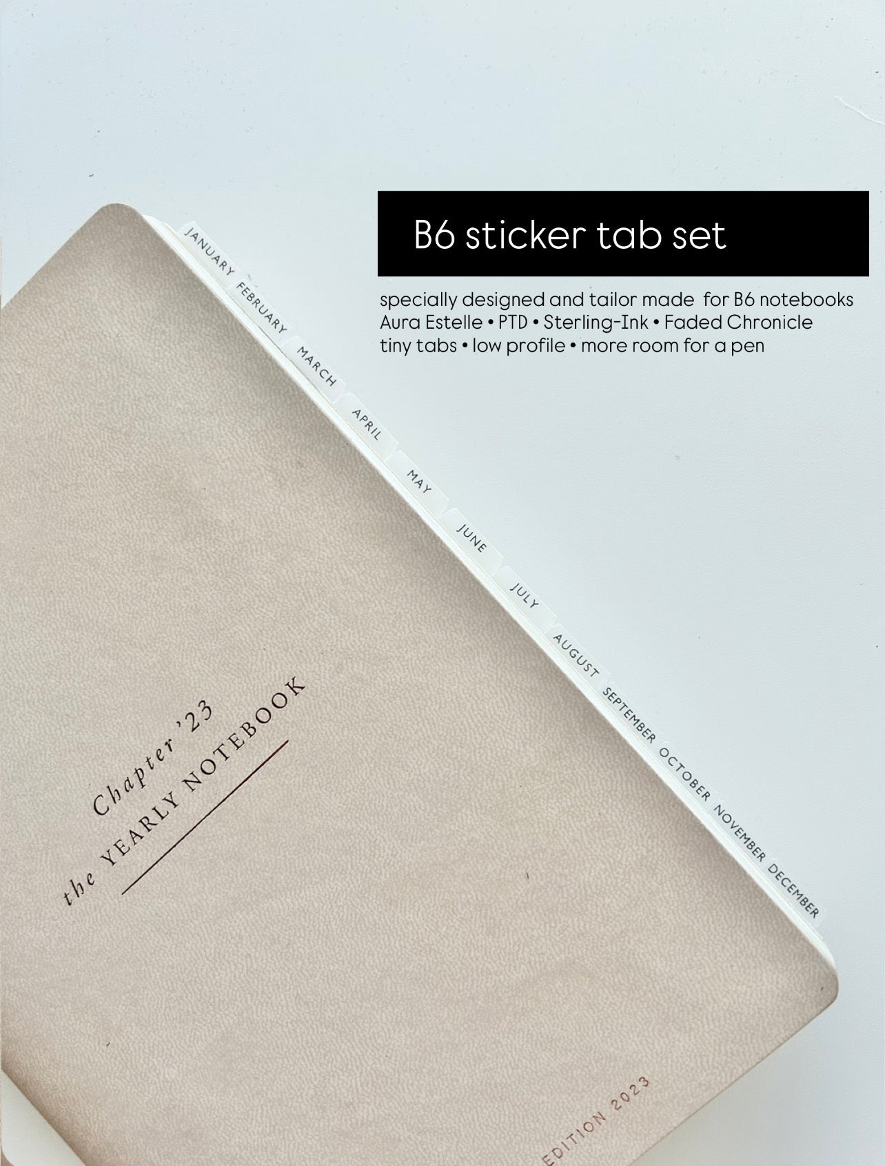 Tab On Sticker B6 TINY plastic sticker tabs - easy + durable – stylish + minimal co