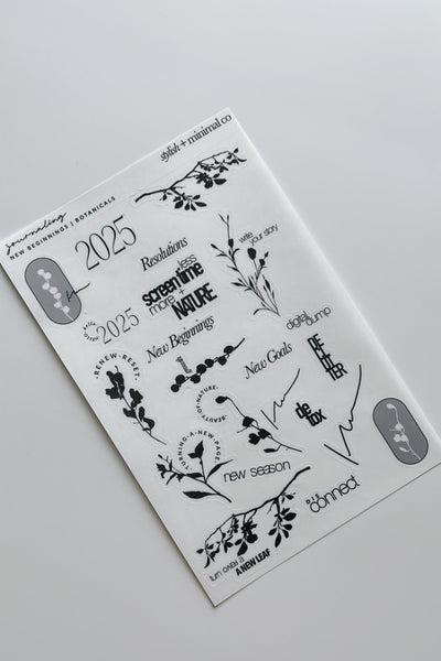 New Beginnings | Botanical journaling sticker sheet