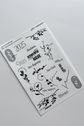 New Beginnings | Botanical journaling sticker sheet