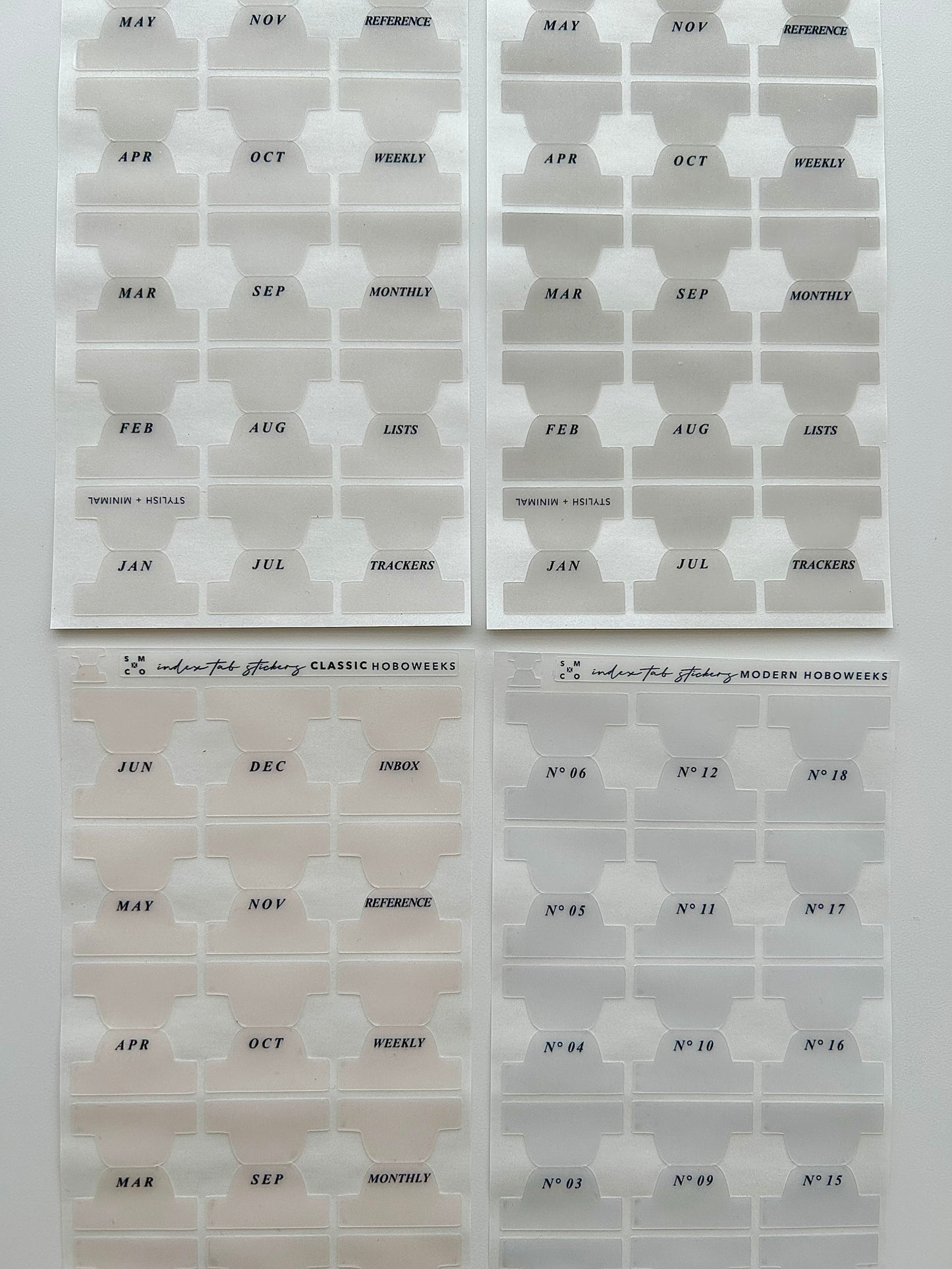 A5 hobo cousin plastic index tabs - spelled out months