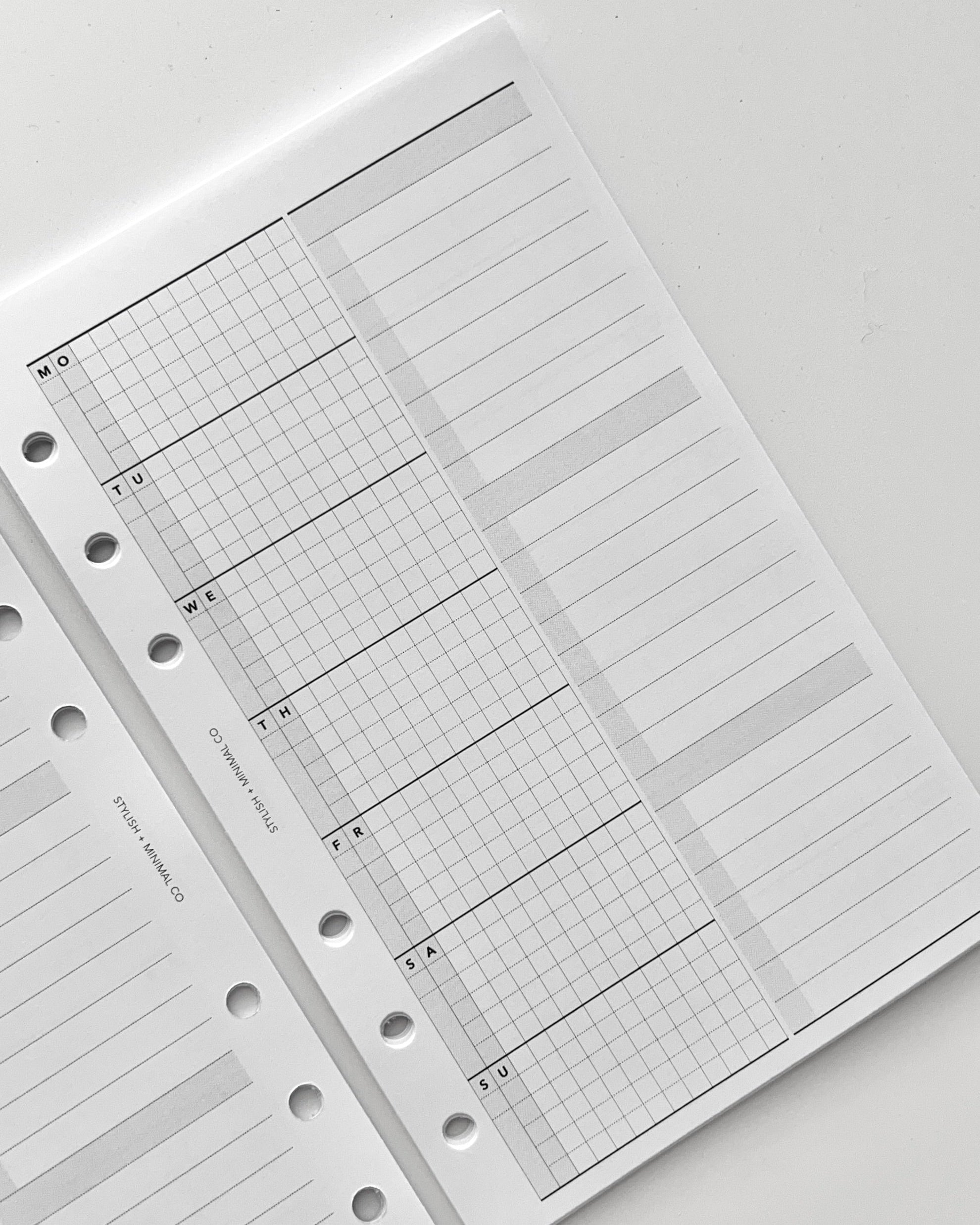 UNdated Weekly WO1P - Printed Inserts – stylish + minimal co