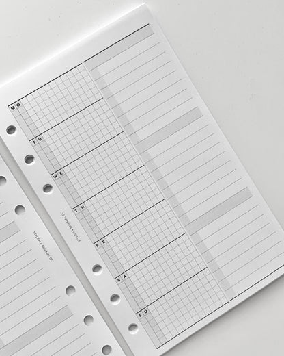 UNdated Weekly WO1P -  Printed Inserts