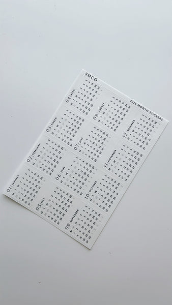 2025 monthly calendar stickers