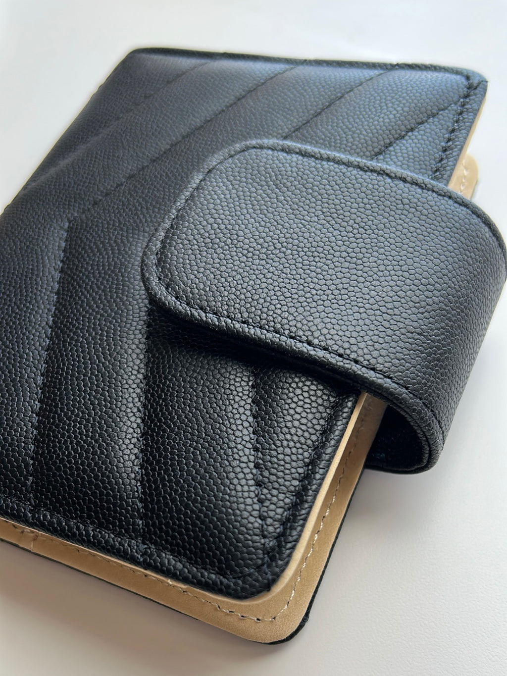 GLITCH black/beige quilted caviar passport TN - ALL SALES FINAL