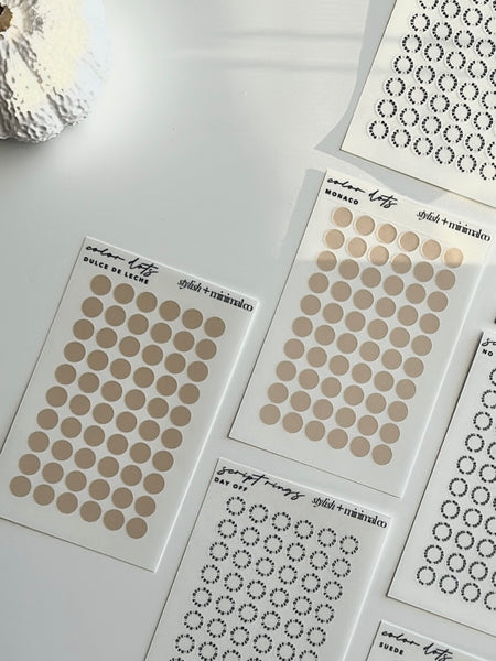 dulce de leche dots -  transparent matte