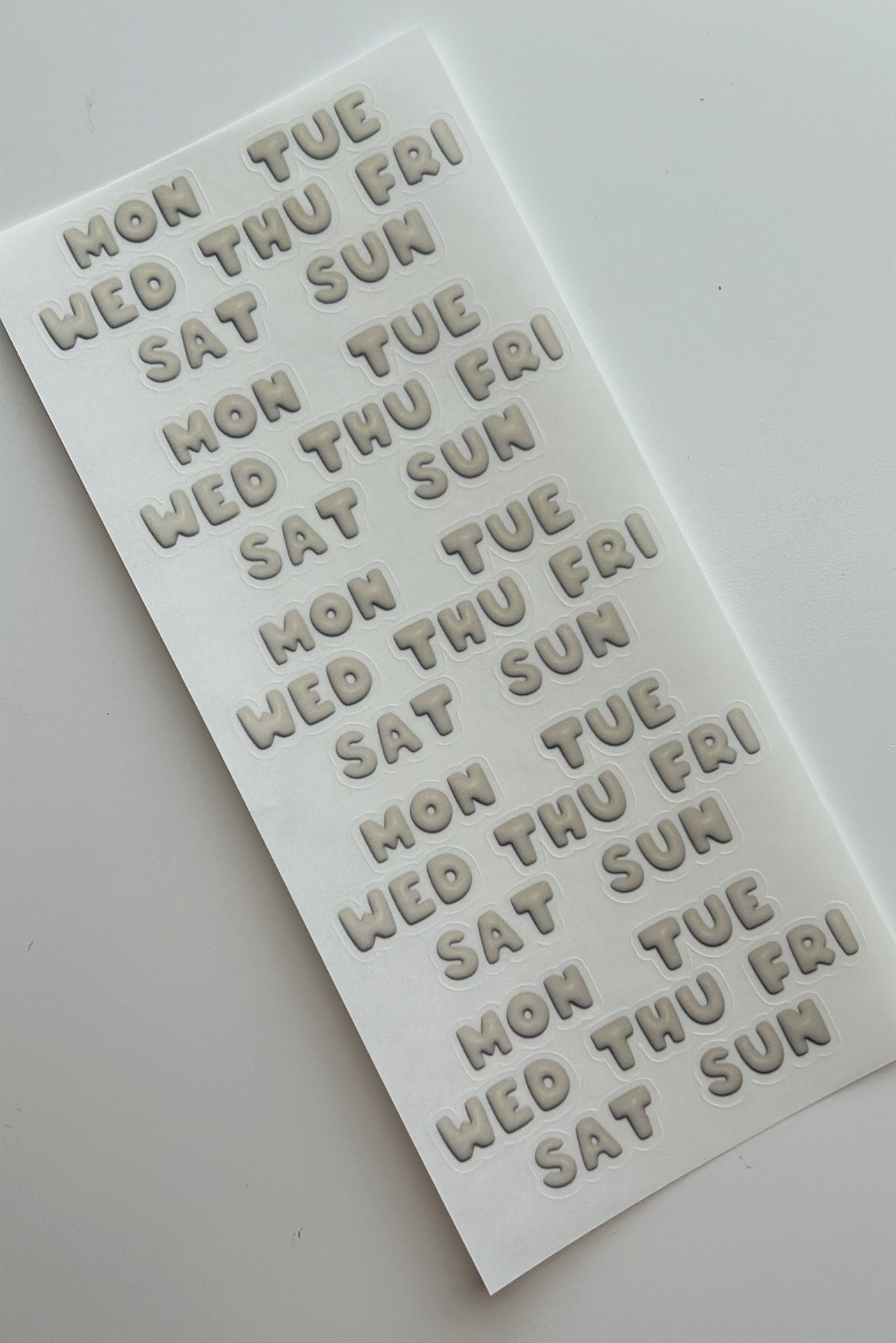 3D balloon day of week stickers