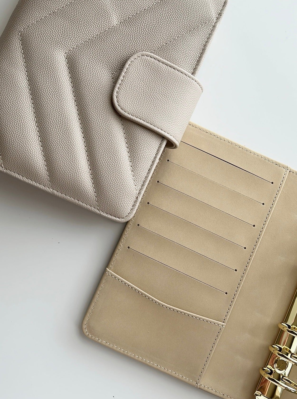 GLITCH beige caviar/suede PE/FCC planner - ALL SALES ARE FINAL