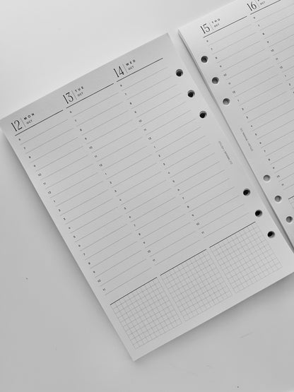 2026 vertical lined timeline Weekly DATED
