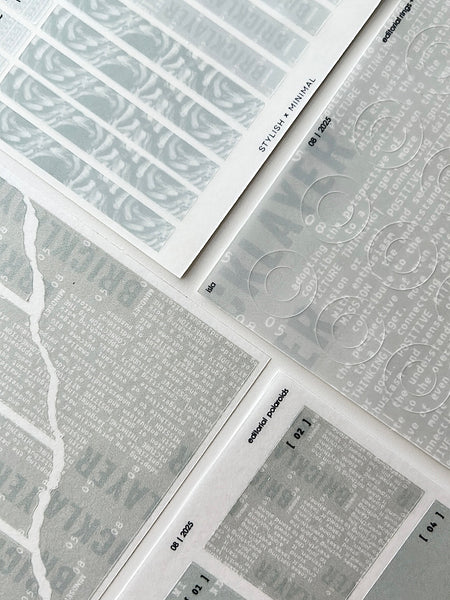 editorial isla sticker kit - 8 sheet bundle