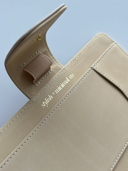 GLITCH beige caviar/suede PE/FCC planner - ALL SALES ARE FINAL