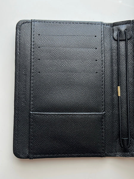 GLITCH black quilted caviar passport TN cover - ALL SALES are FINAL