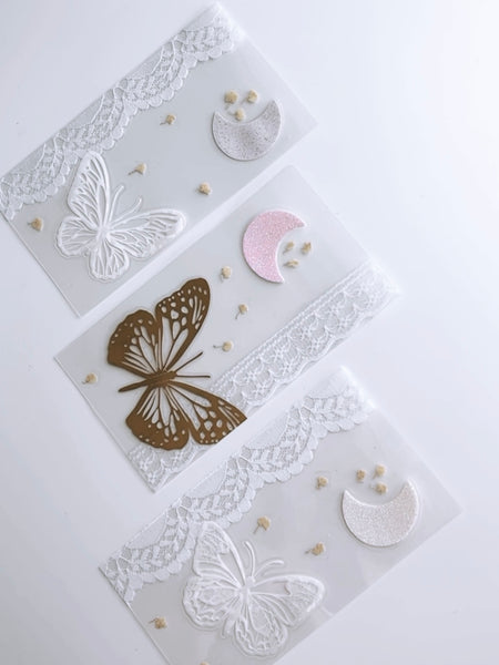 Gold Butterfly + Lace floral custom dashboard