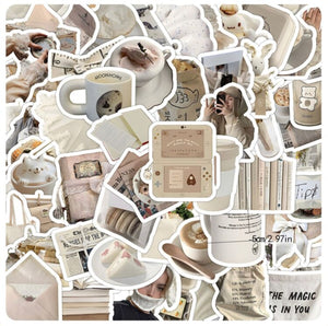 beige + latte aesthetic die cut pack