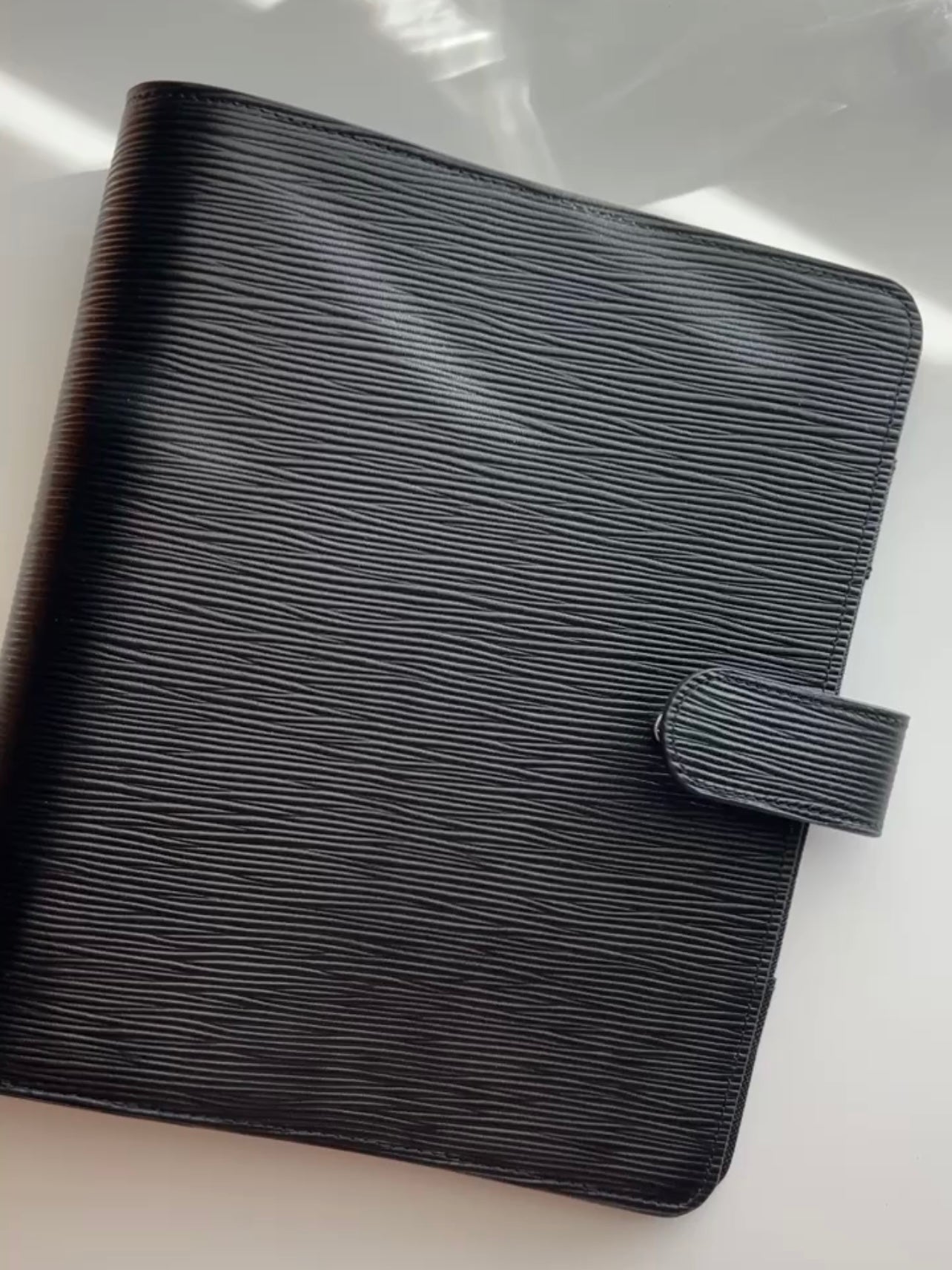 black A5 30mm rings - epi/saffiano genuine leather