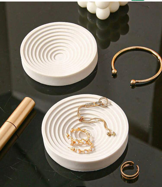 rings white 4" trinket tray