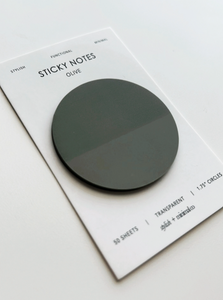 Olive circle transparent sticky notes