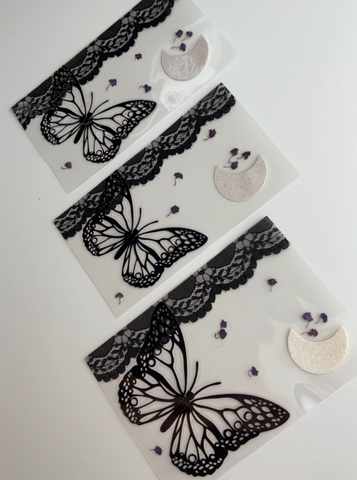 Black Butterfly + Lace floral custom dashboard