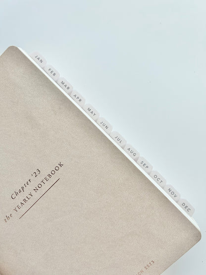 B6 plastic index tabs - months abbreviated